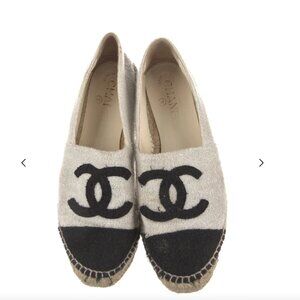 Chanel Interlocking CC Logo Whipstitch Trim Espadrilles
